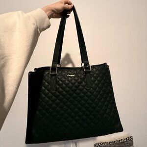 Green Tote Bag with Insulated Compartment